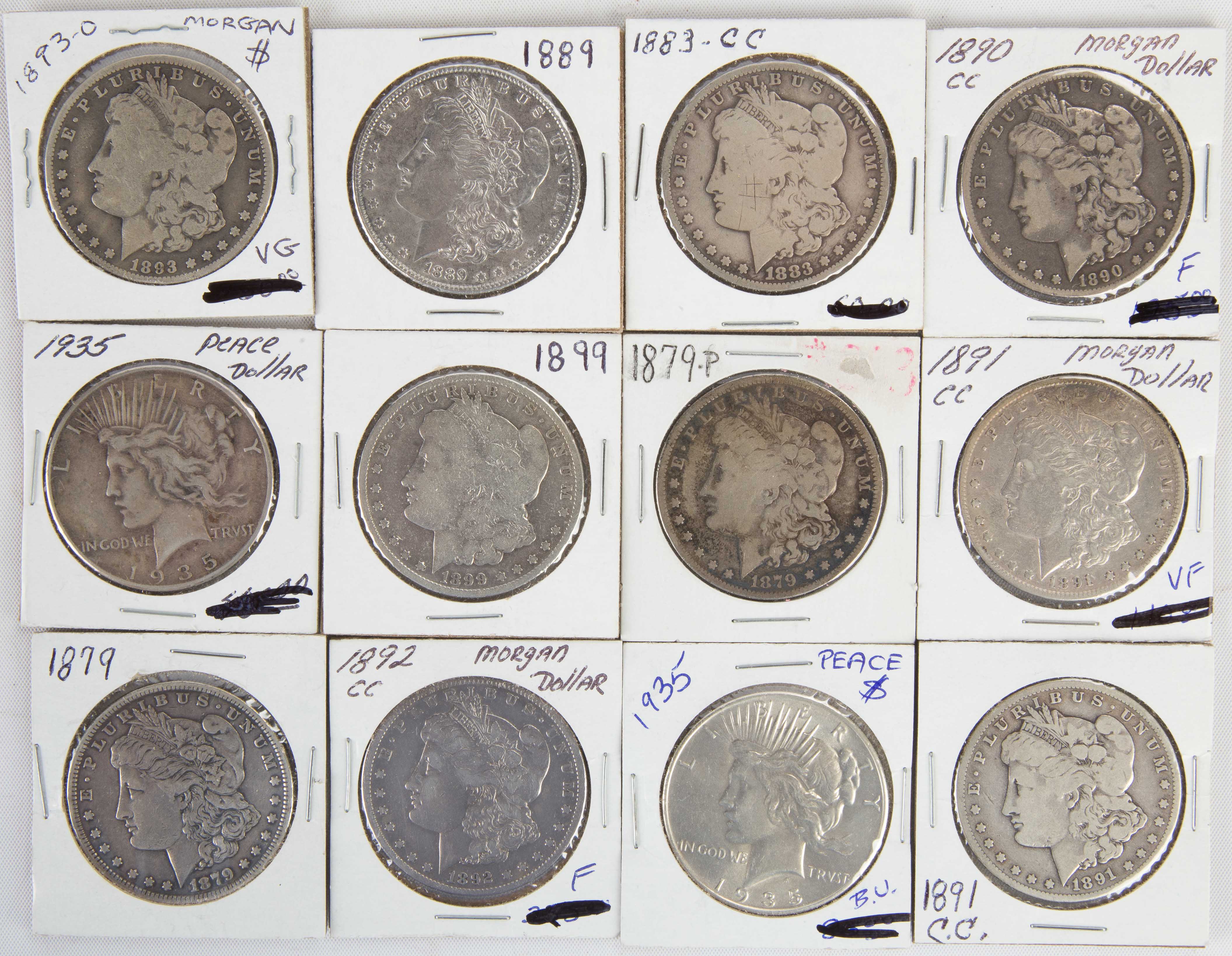 Twelve Morgan Head and Liberty Head Silver Dollars | Cottone Auctions