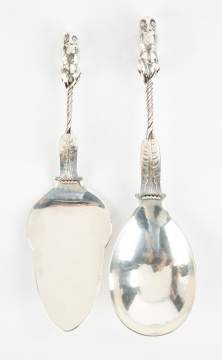 Georg Jensen Two Unusual Sterling Silver Serving  Pieces