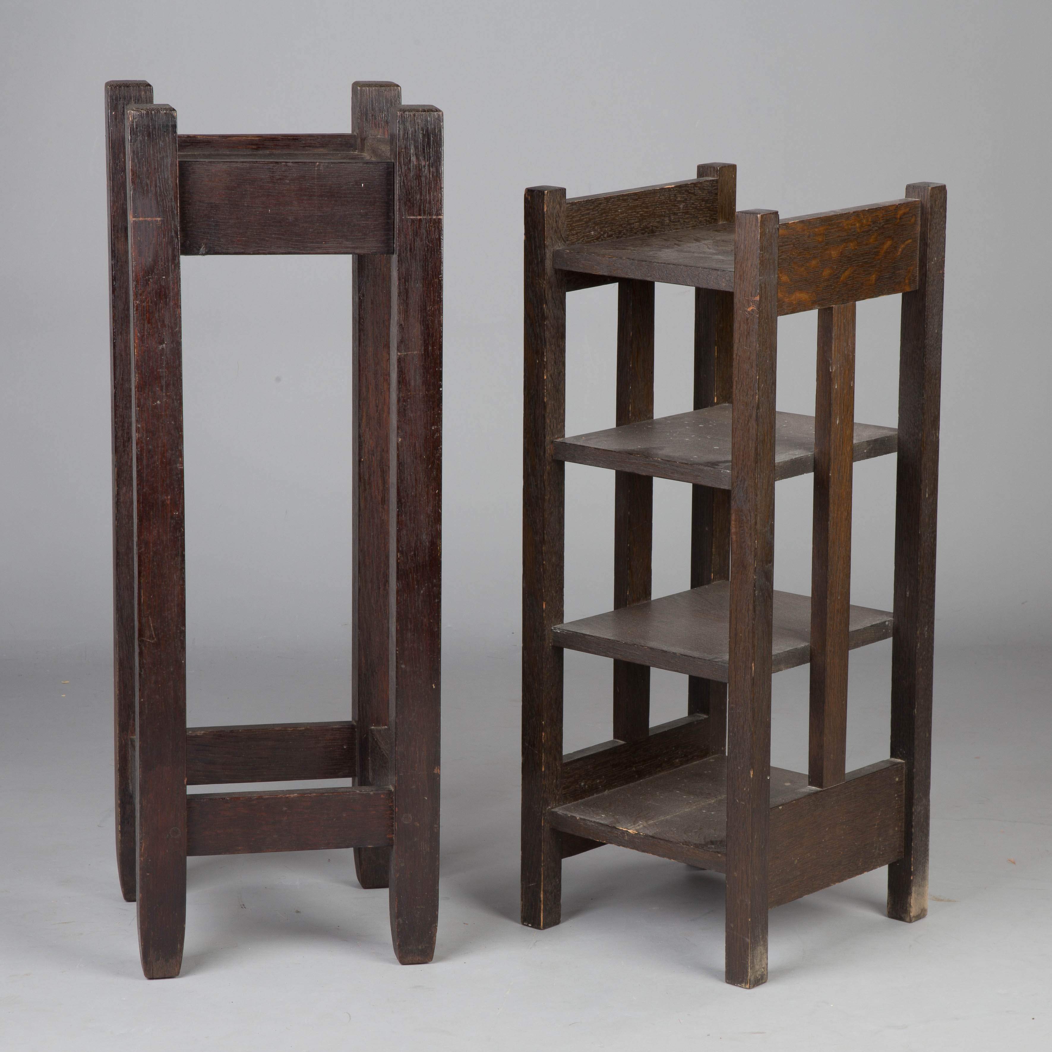 Arts and Crafts Bookshelf and Gustav Stickley Umbrella Stand | Cottone ...