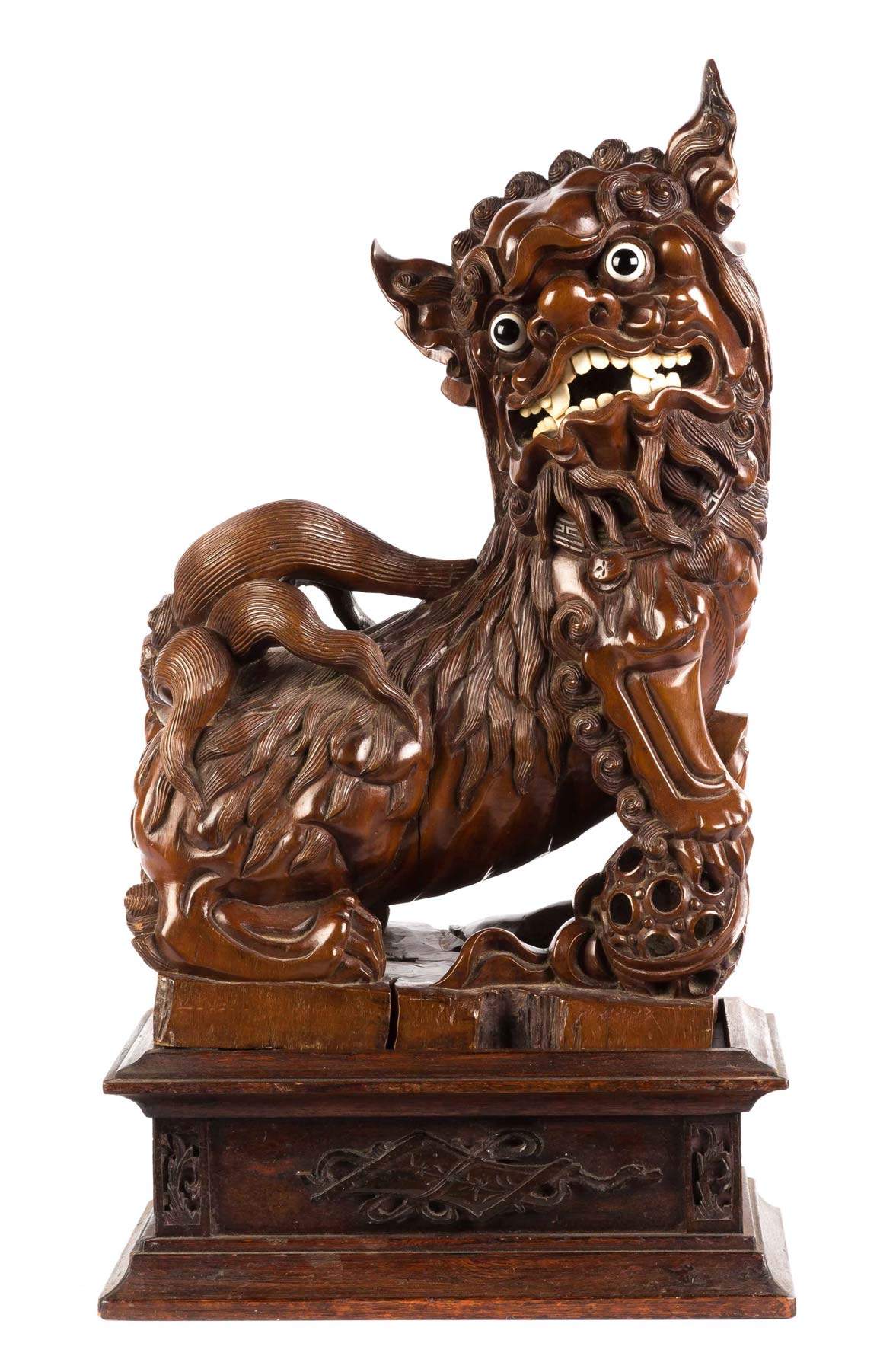 Carved Hardwood Chinese Foo Dog | Cottone Auctions