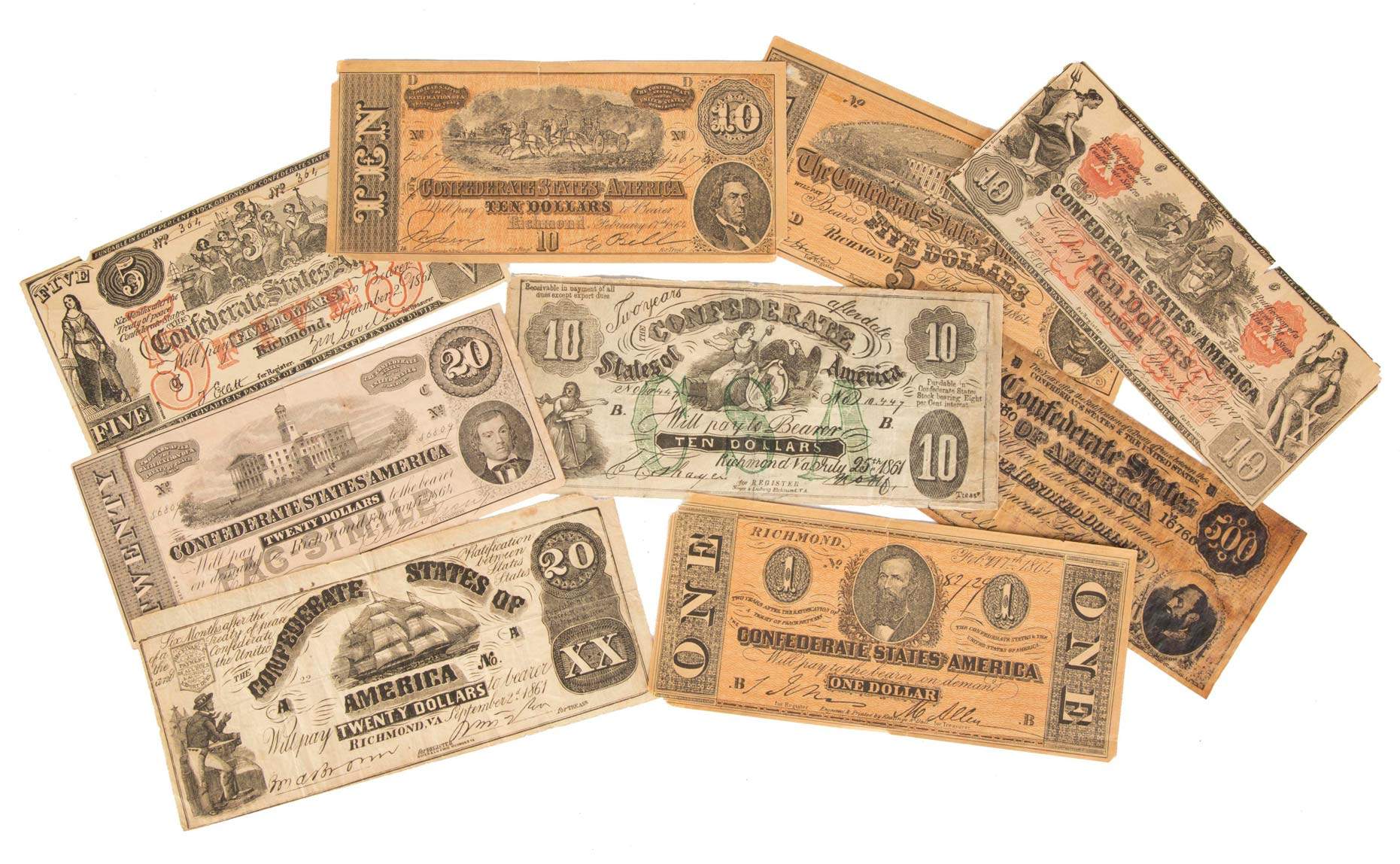 Group of Confederate Currency | Cottone Auctions