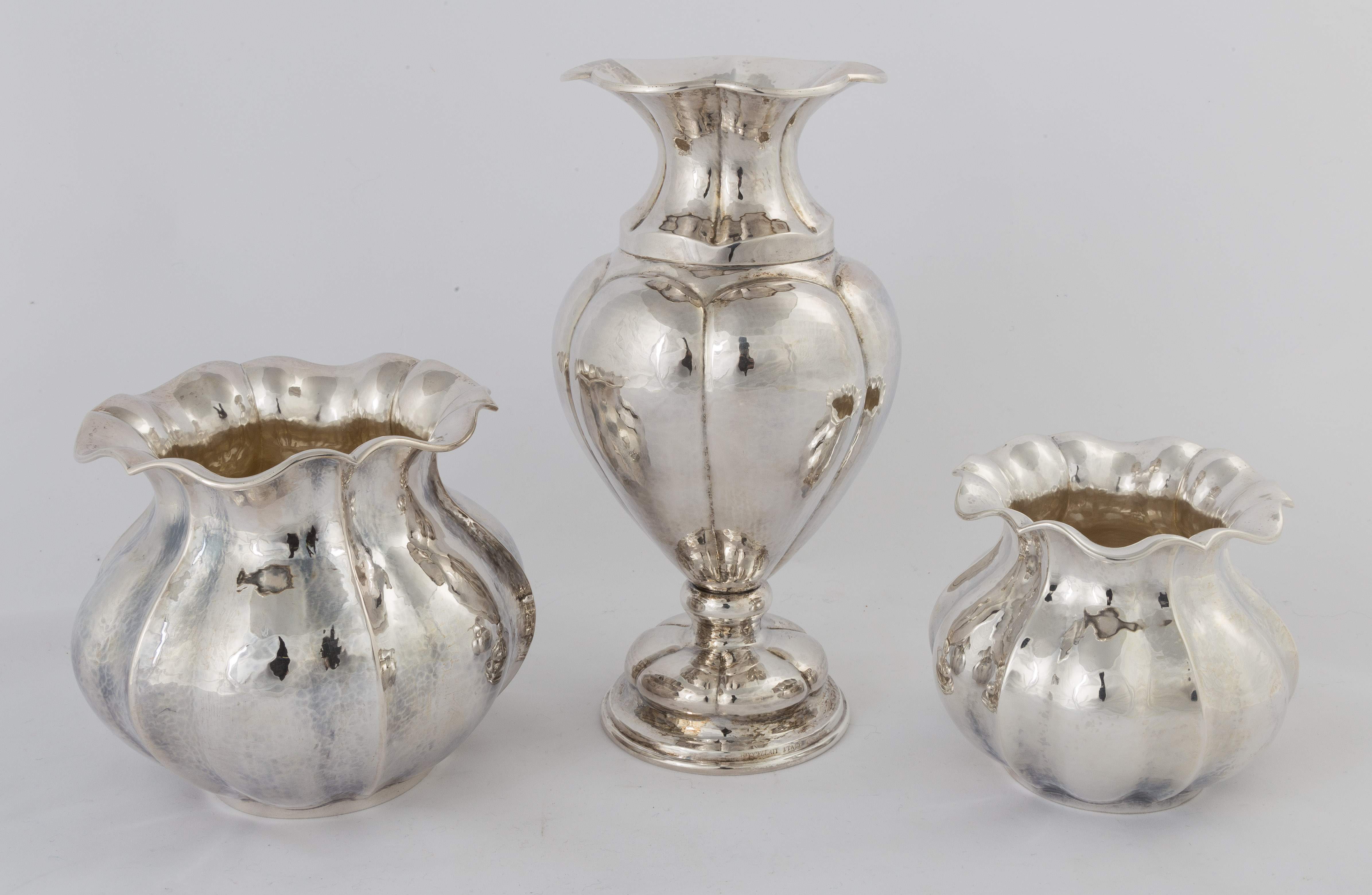 Three Buccellati Sterling Silver Vases Cottone Auctions