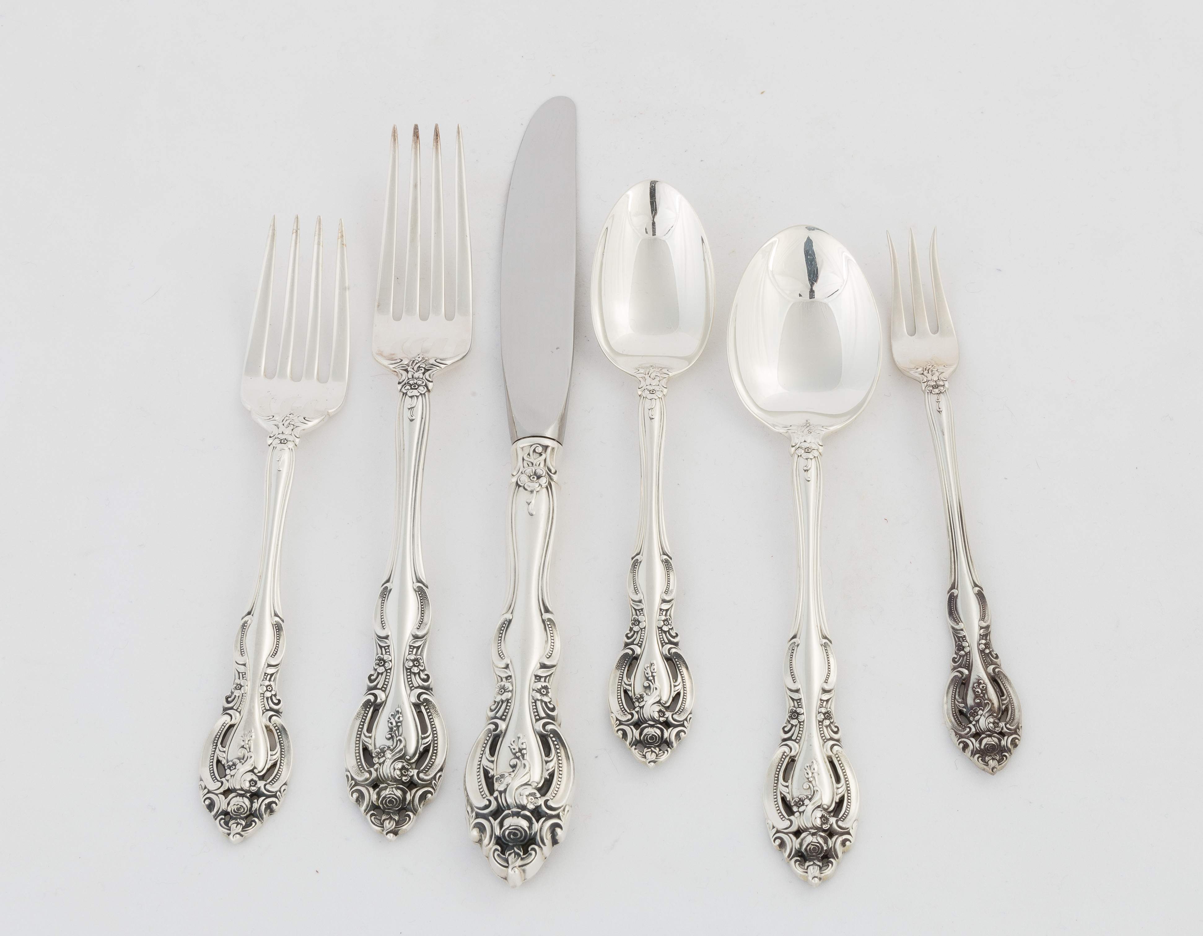 Gorham Sterling Silver Flatware Service for 14 - LaSalle Pattern ...