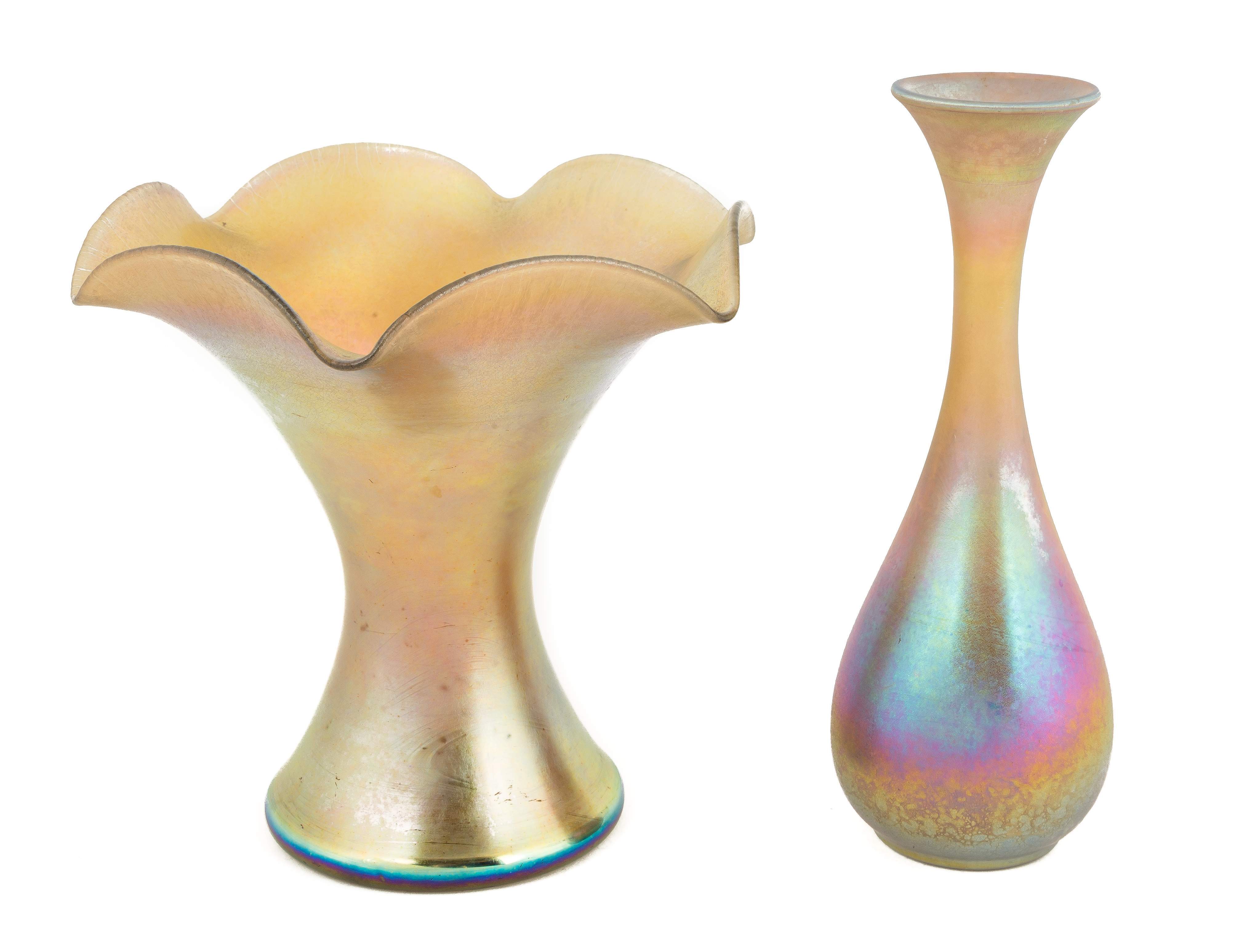 Two Steuben Gold Aurene Vases Cottone Auctions