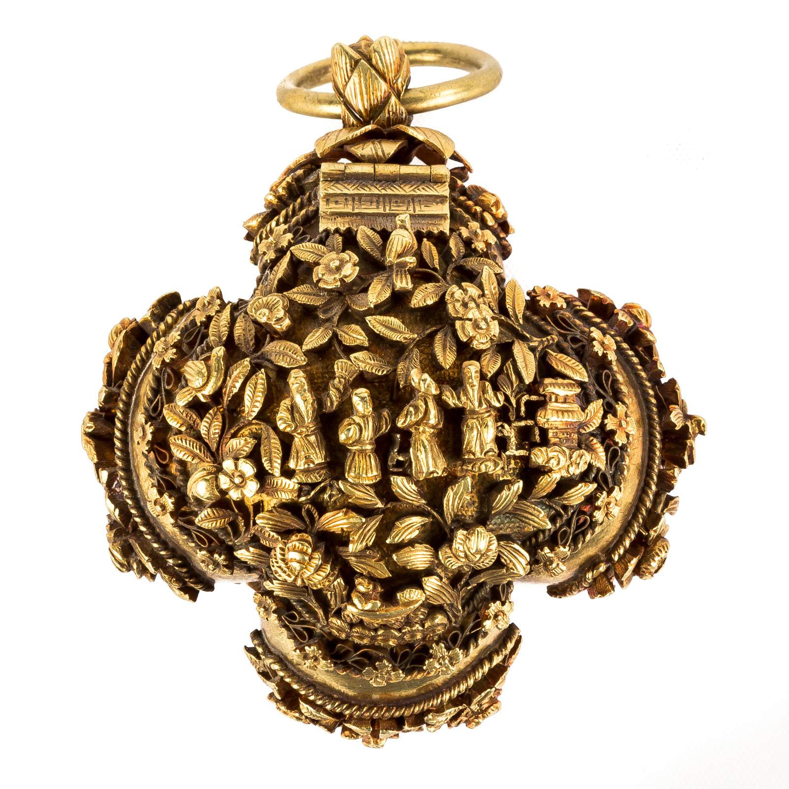 14K Gold Chinese Covered Box | Cottone Auctions