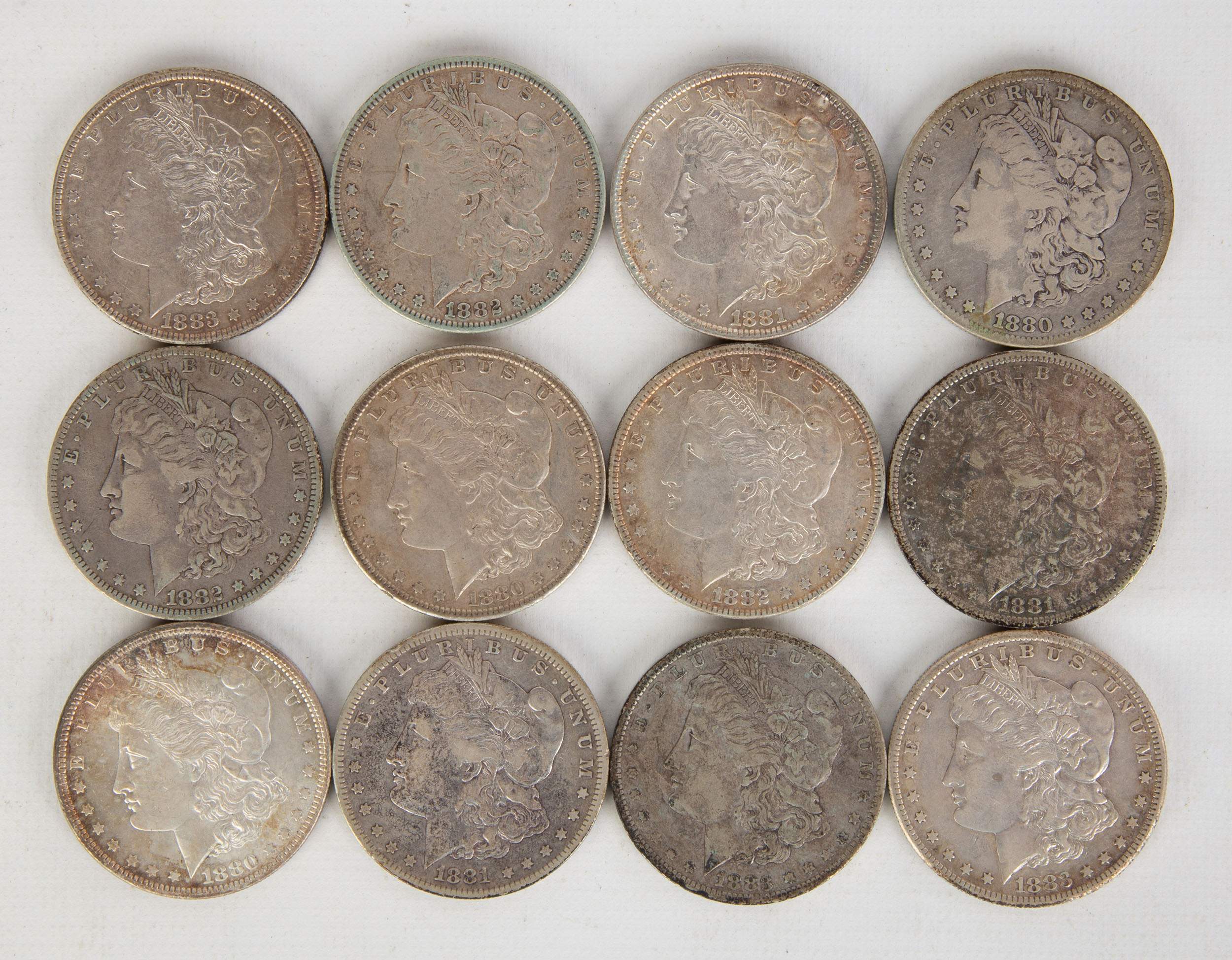 12-Late 1800s Morgan Head Silver Dollars | Cottone Auctions