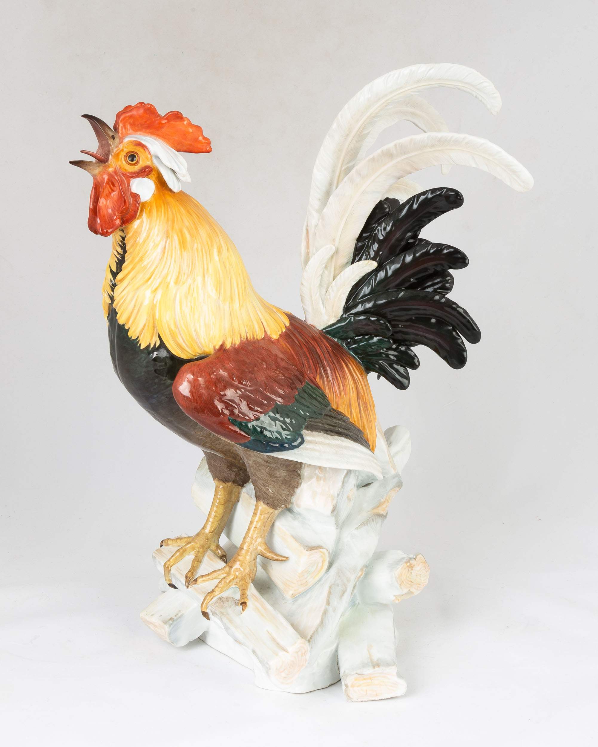 porcelain rooster statue