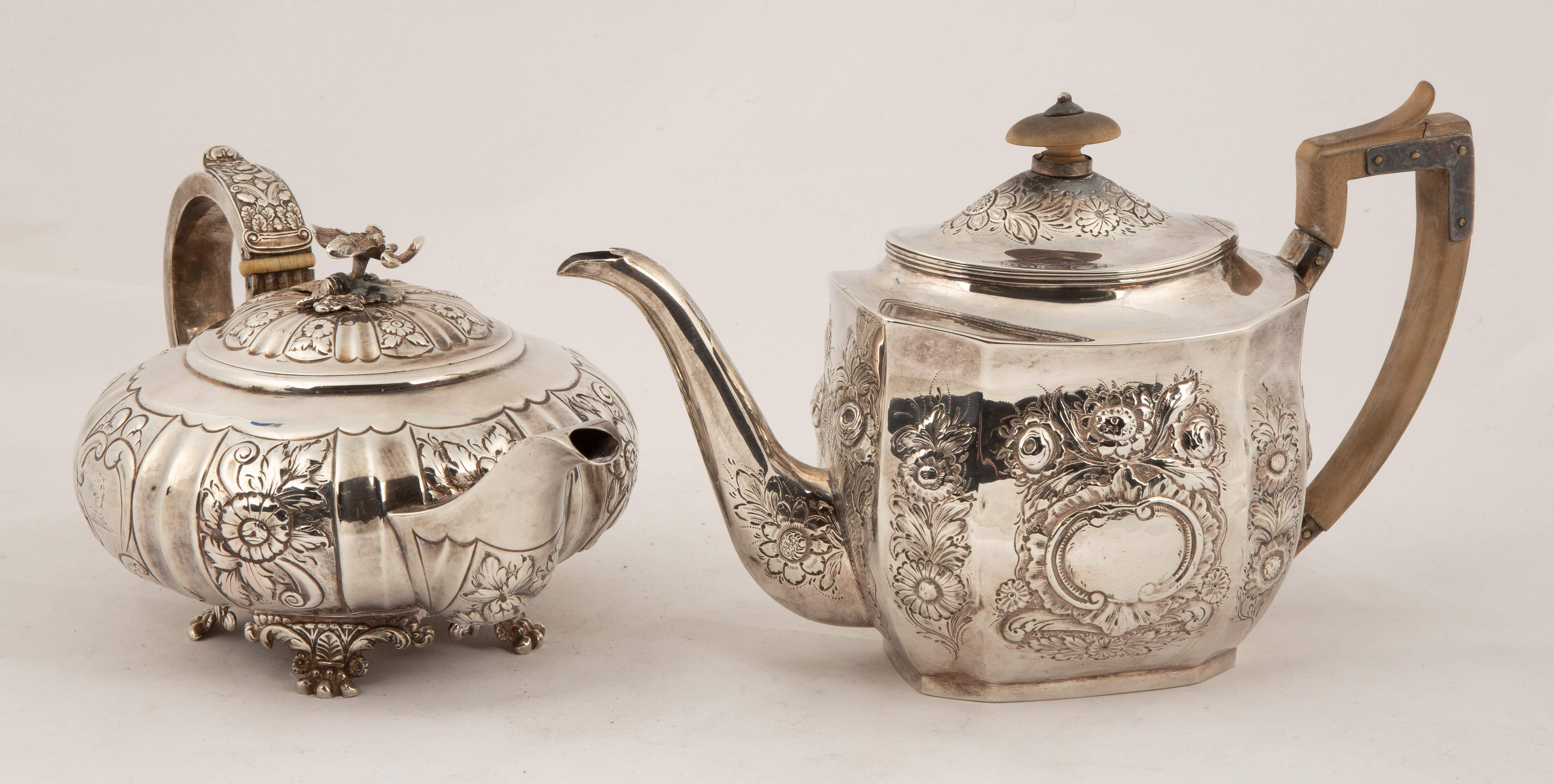 Two English Sterling Silver Teapots Cottone Auctions