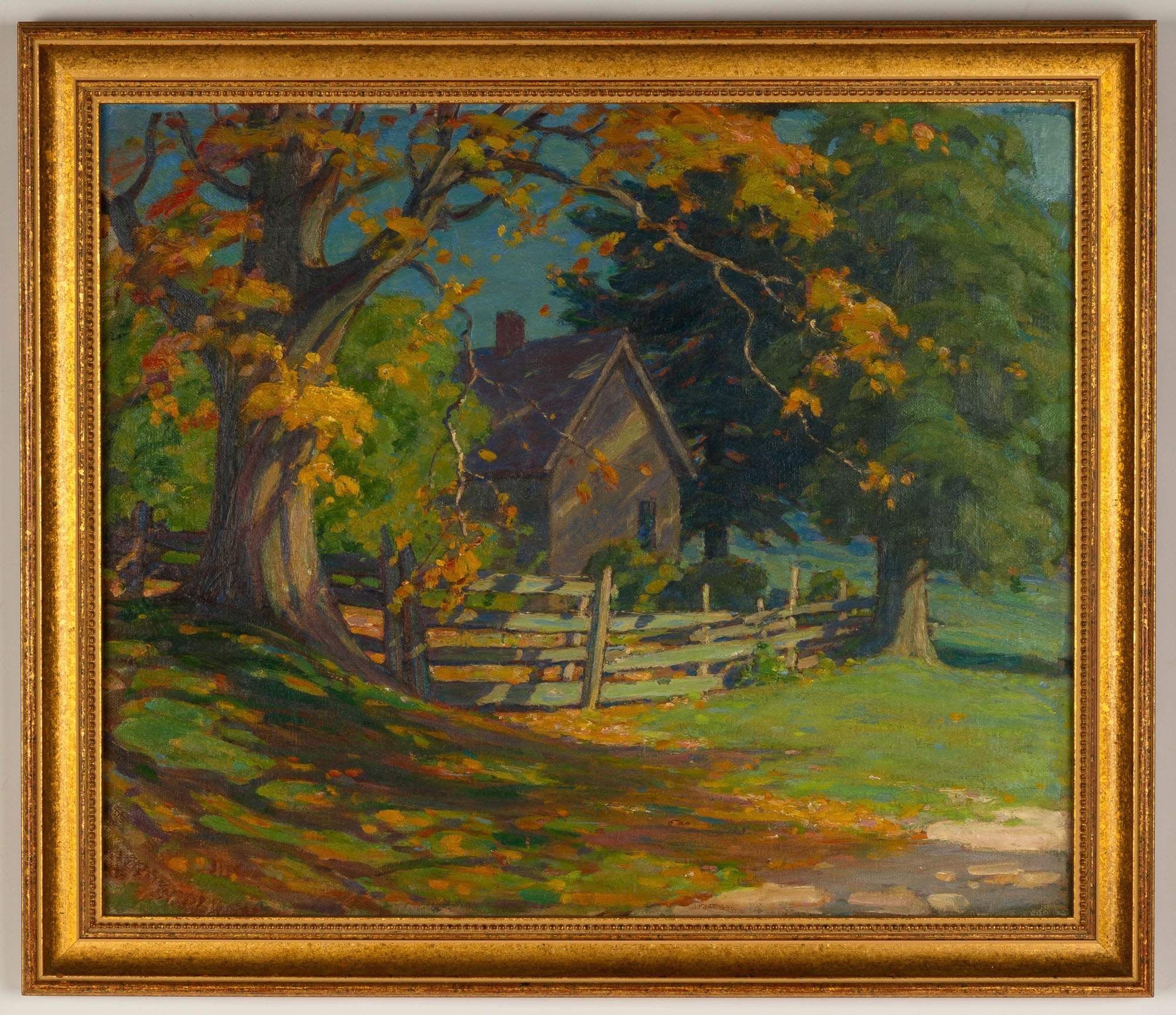 Attributed To John J. Inglis, Fall Landscape With Cottage 