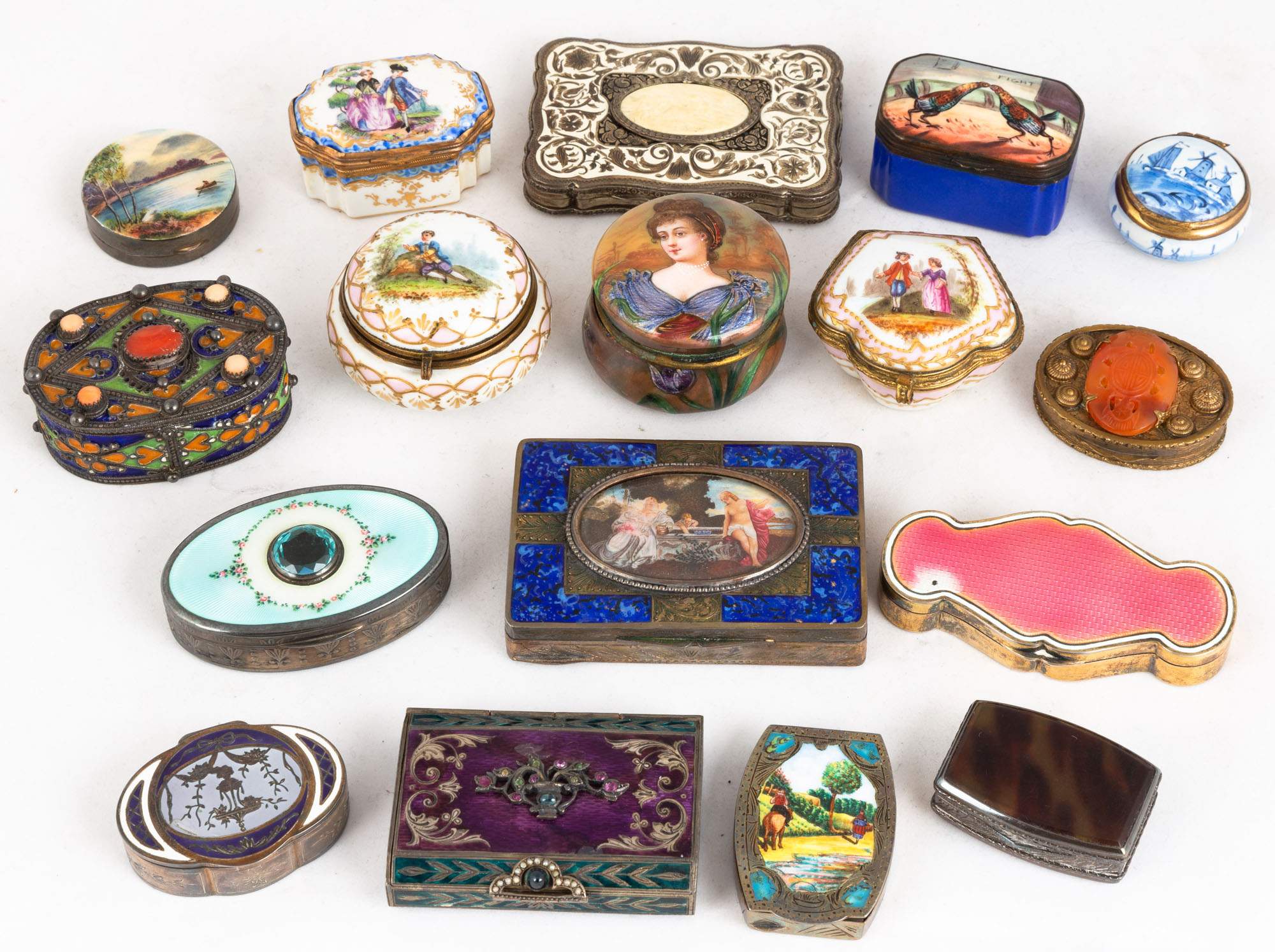 Various Enameled and Porcelain Boxes | Cottone Auctions