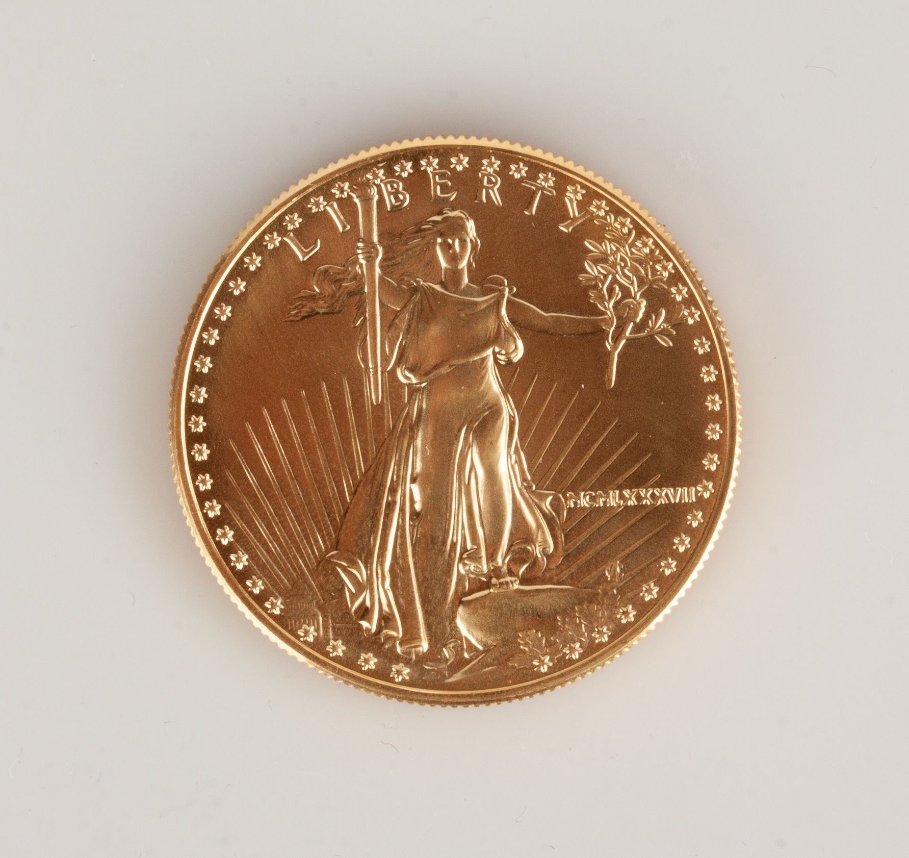 US Liberty MCMLXXXVII One Ounce Gold Coin Cottone Auctions
