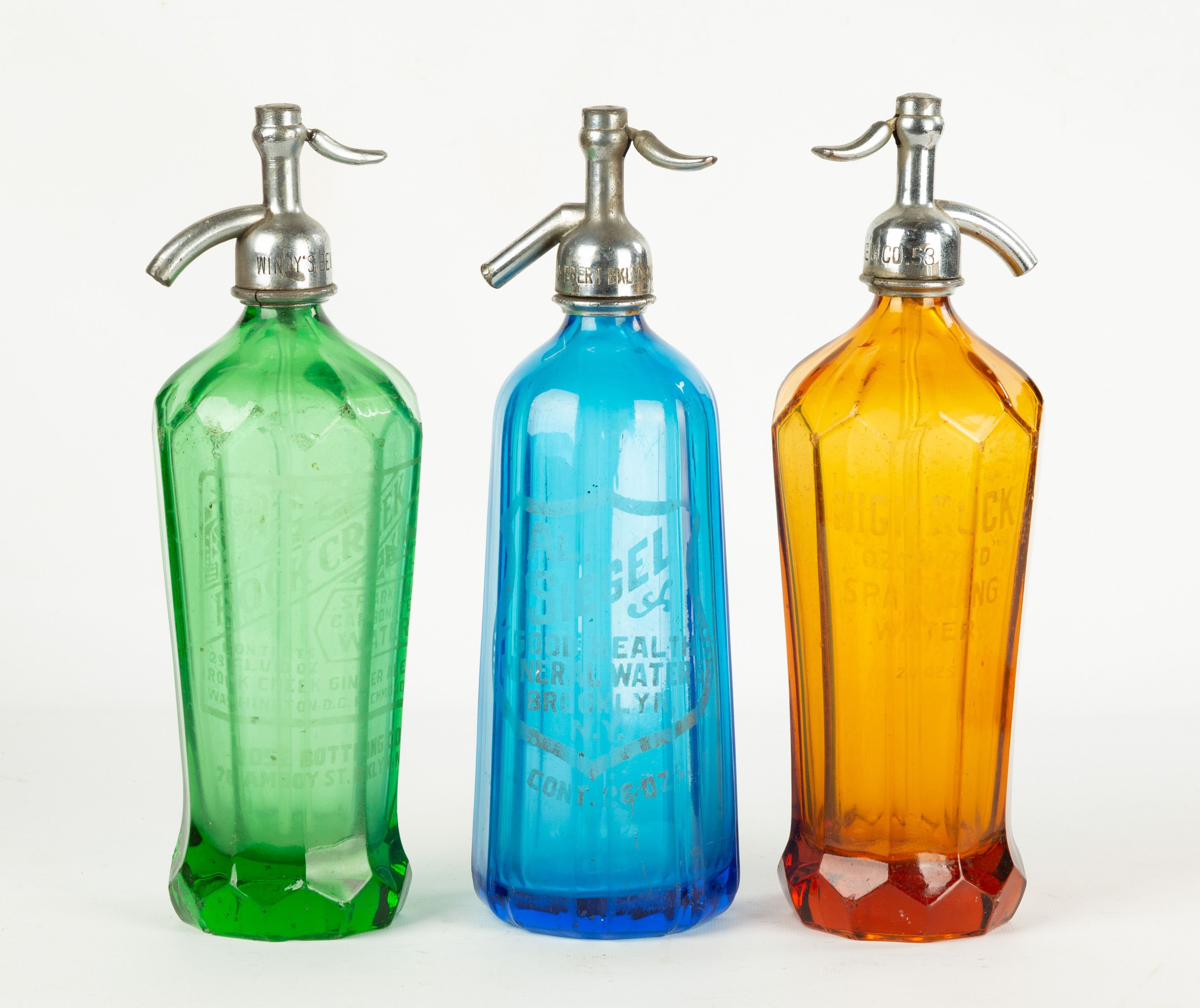 Vintage Colored Seltzer Bottles Cottone Auctions