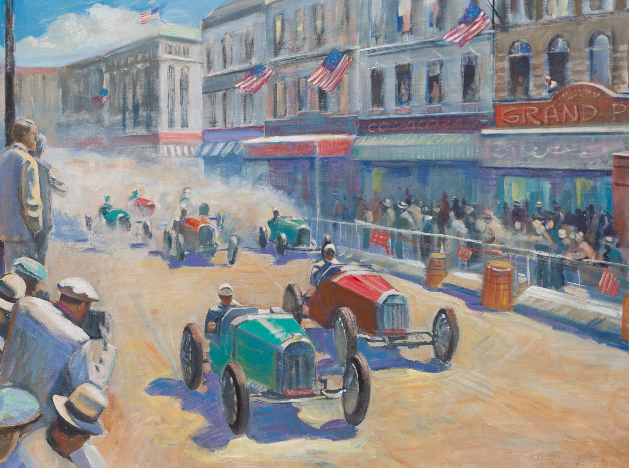 Early 20th Century American Painting Of Street Racing Cottone Auctions   152A 1 