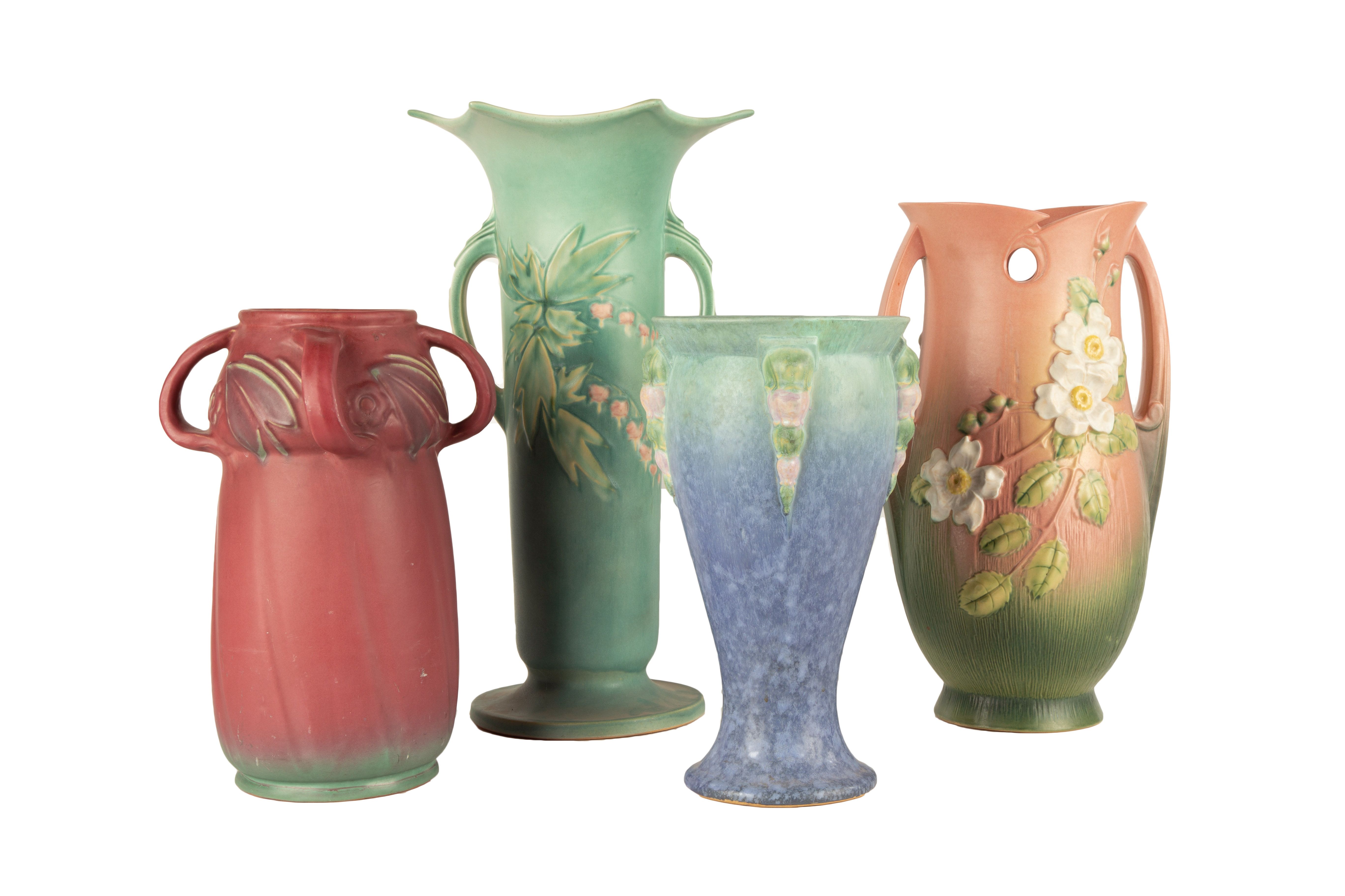 (4) Large Roseville Vases | Cottone Auctions