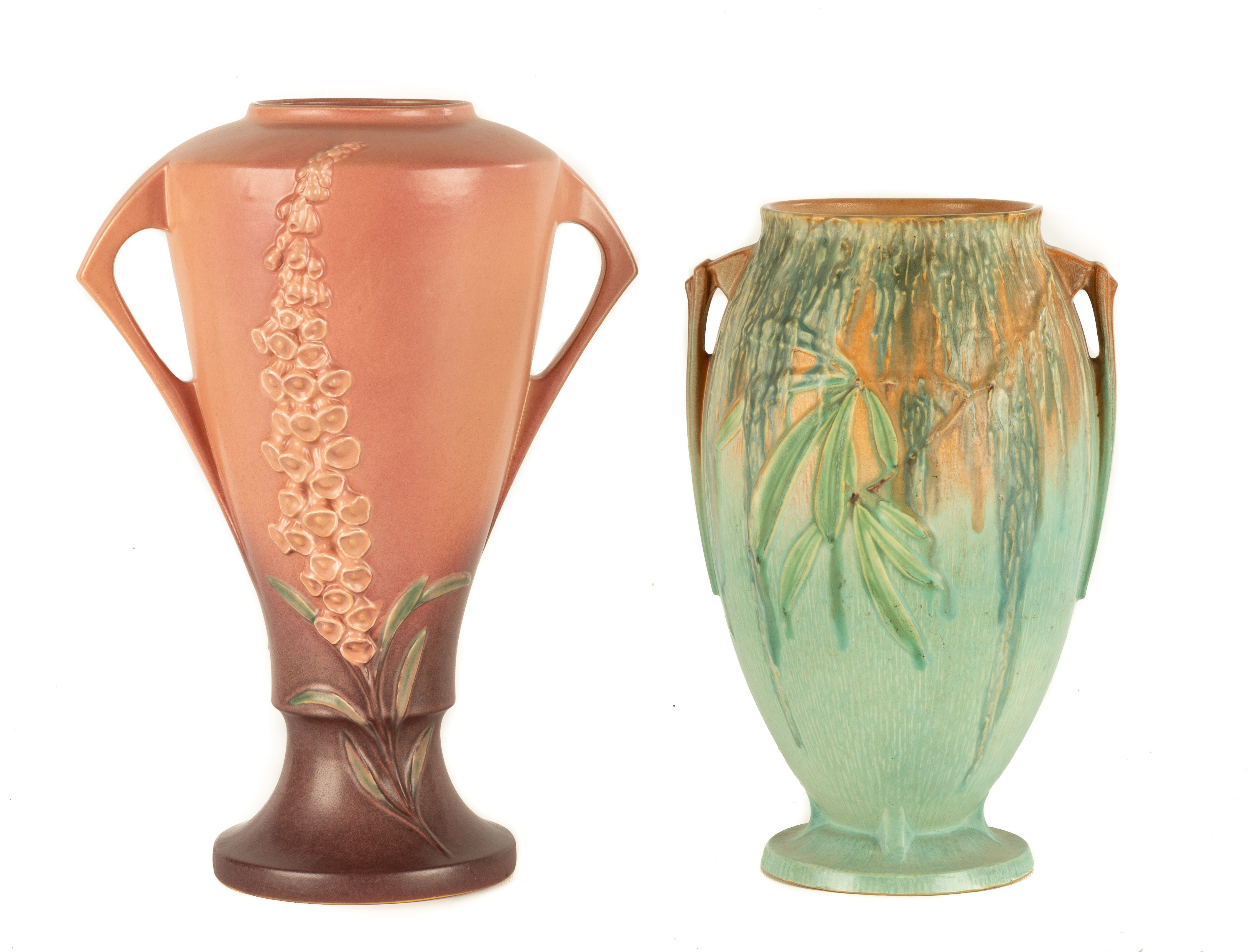 (2) Large Roseville Vases | Cottone Auctions