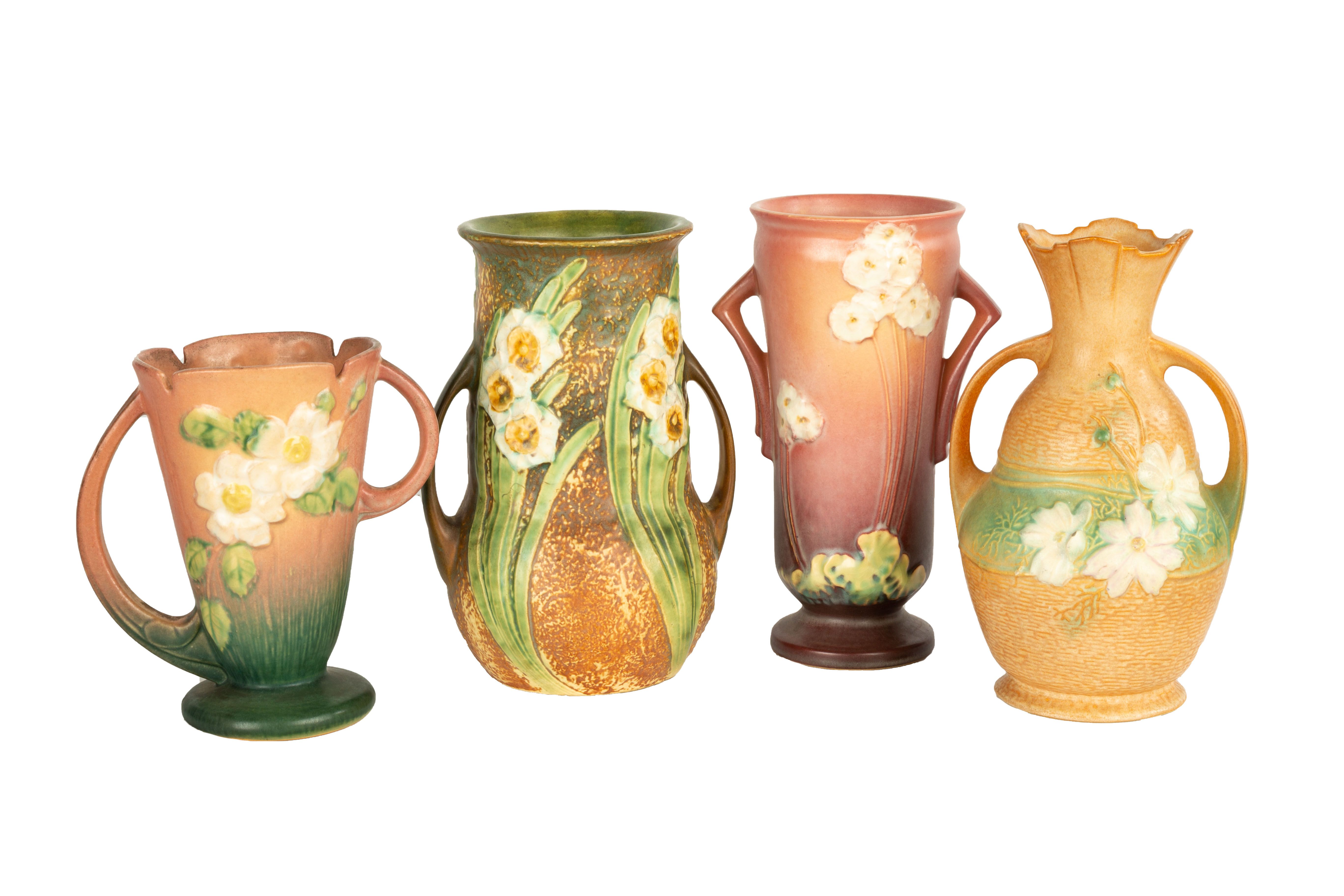 (4) Roseville Art Pottery Vases | Cottone Auctions