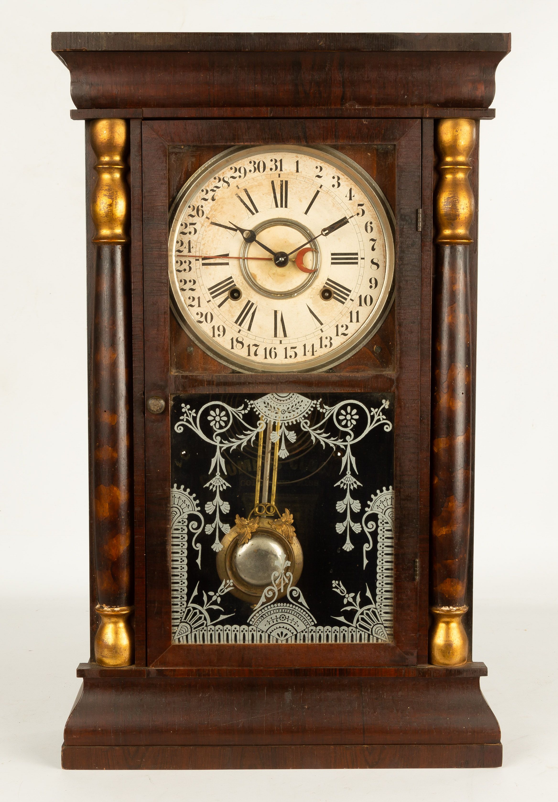 Columbus Clock Co. Calendar Shelf Clock | Cottone Auctions