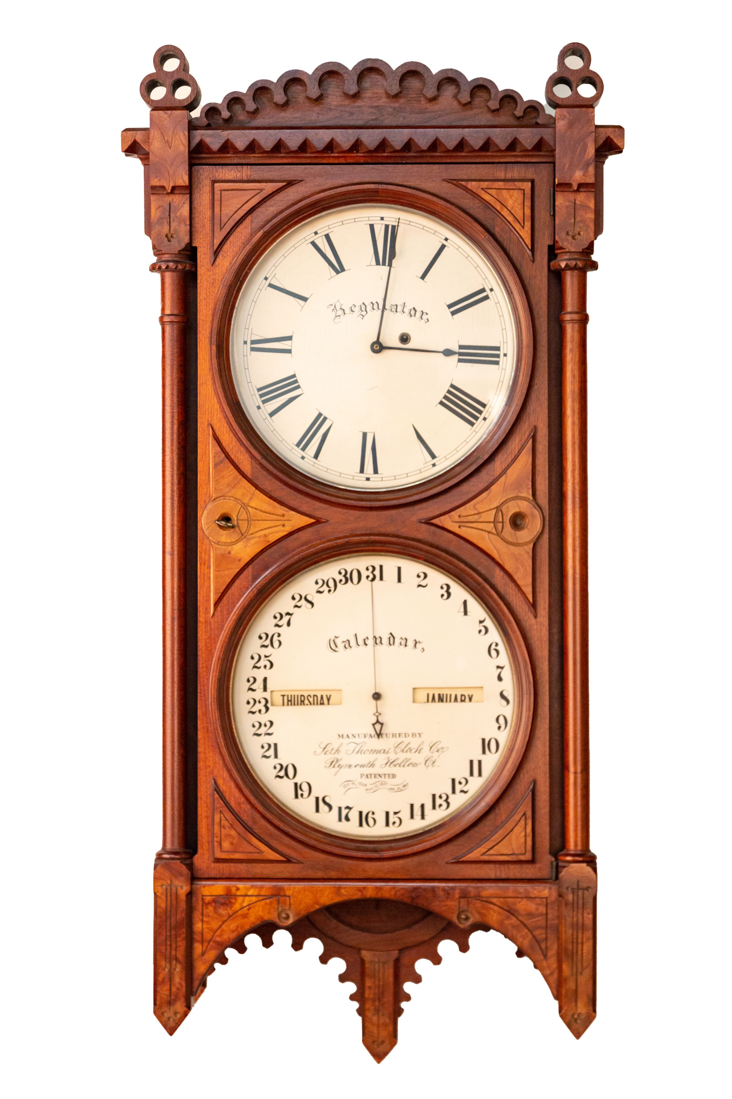 Seth Thomas Double Dial Calendar Clock Cottone Auctions