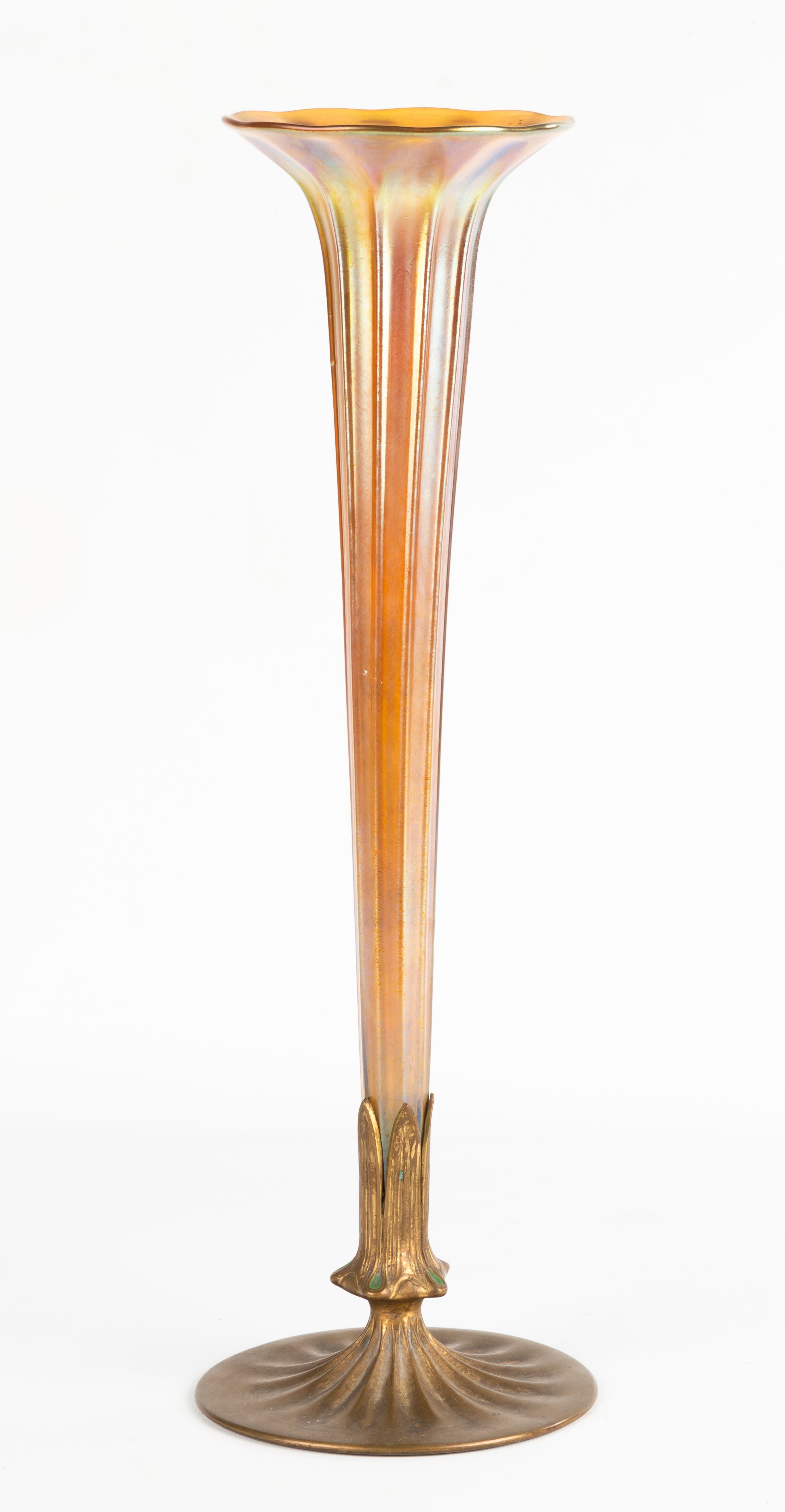 Tiffany Studios Favrile Vase with Bronze Base | Cottone Auctions