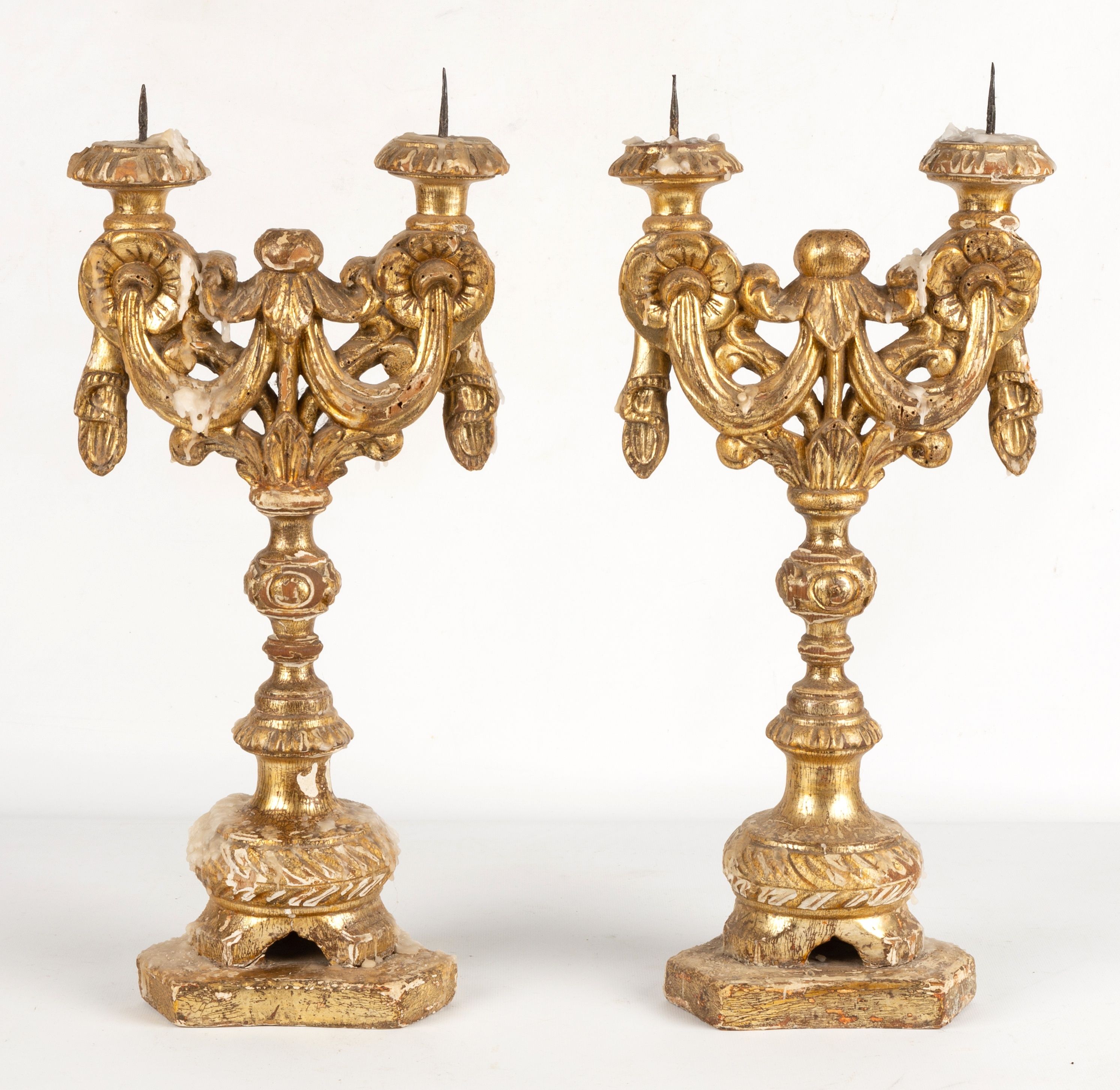 Early Carved Giltwood Prickets | Cottone Auctions