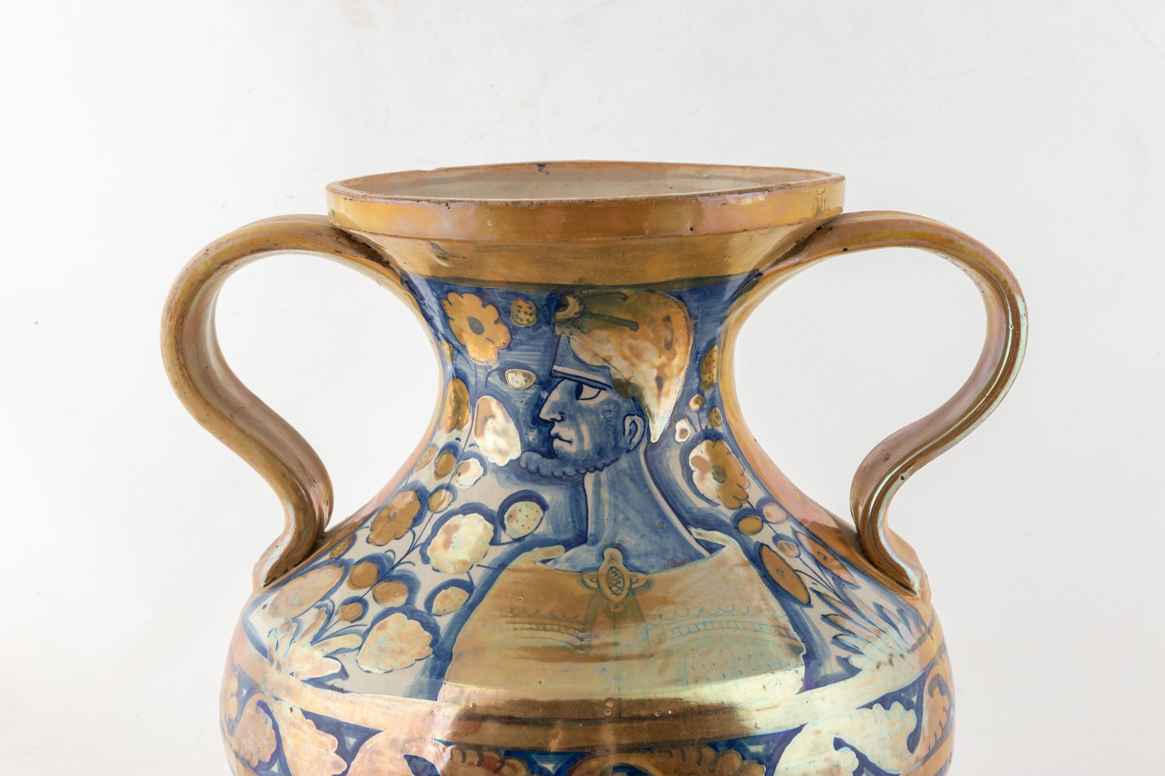 Deruta Gold Lustre Two-handled Baluster Vase 