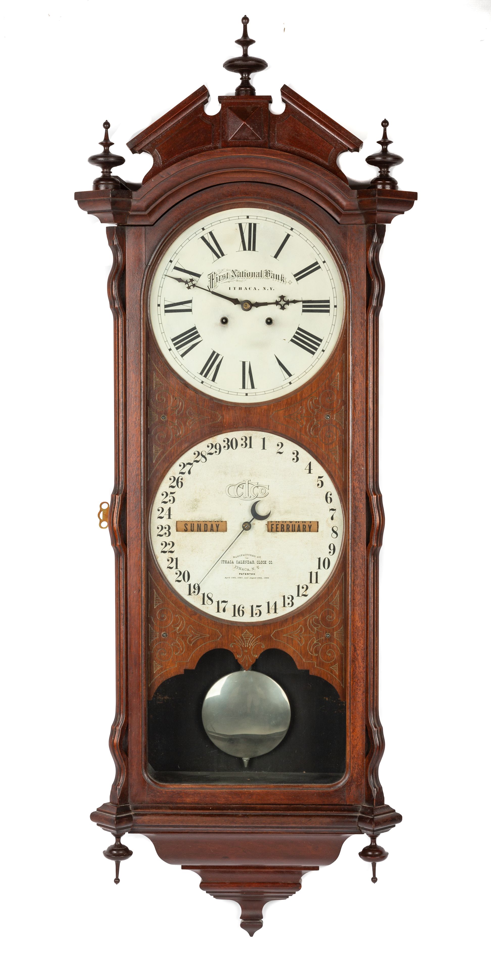 Ithaca #2 Regulator Calendar Clock | Cottone Auctions