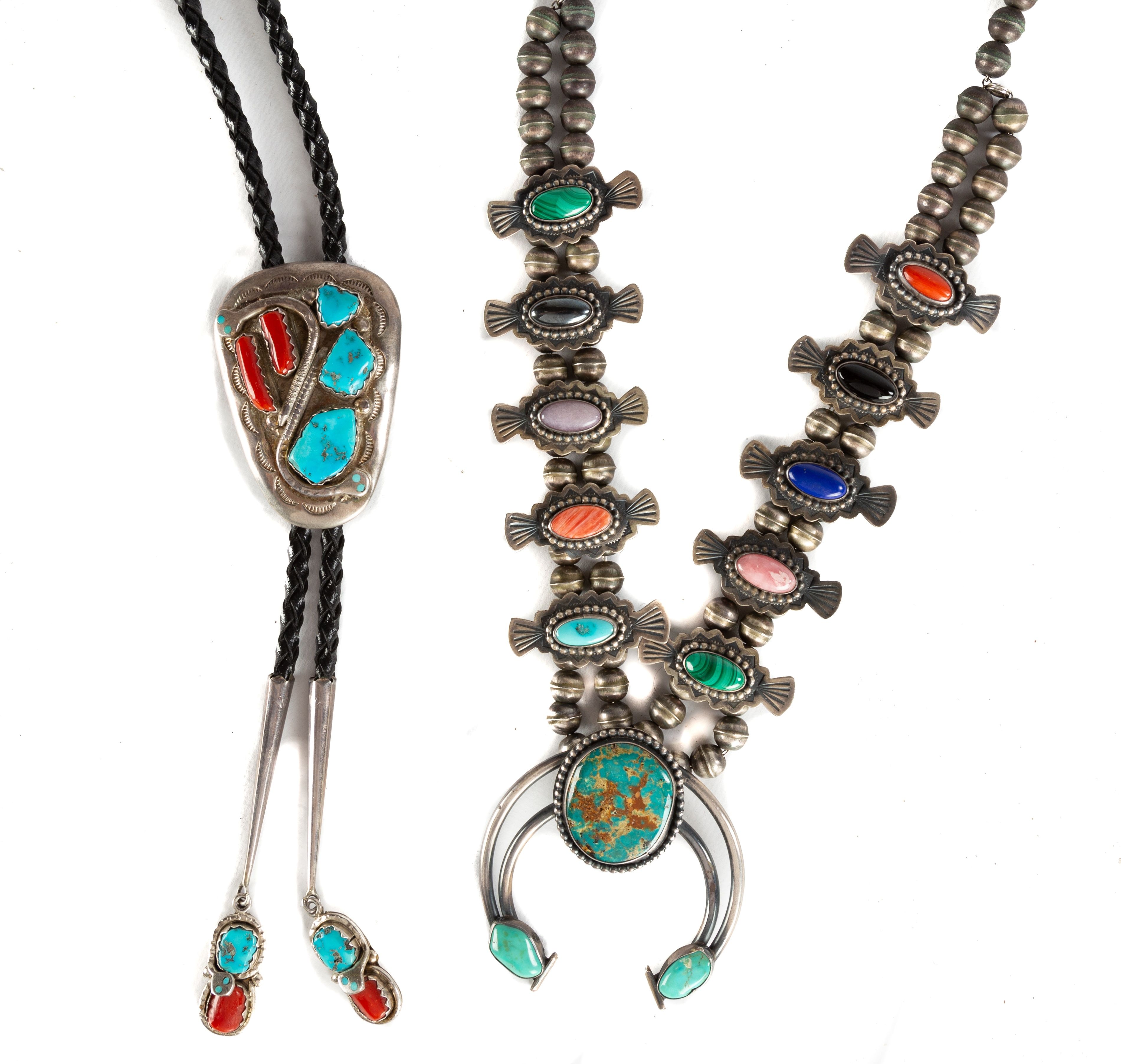 Navajo Silver and Hardstone Necklaces | Cottone Auctions