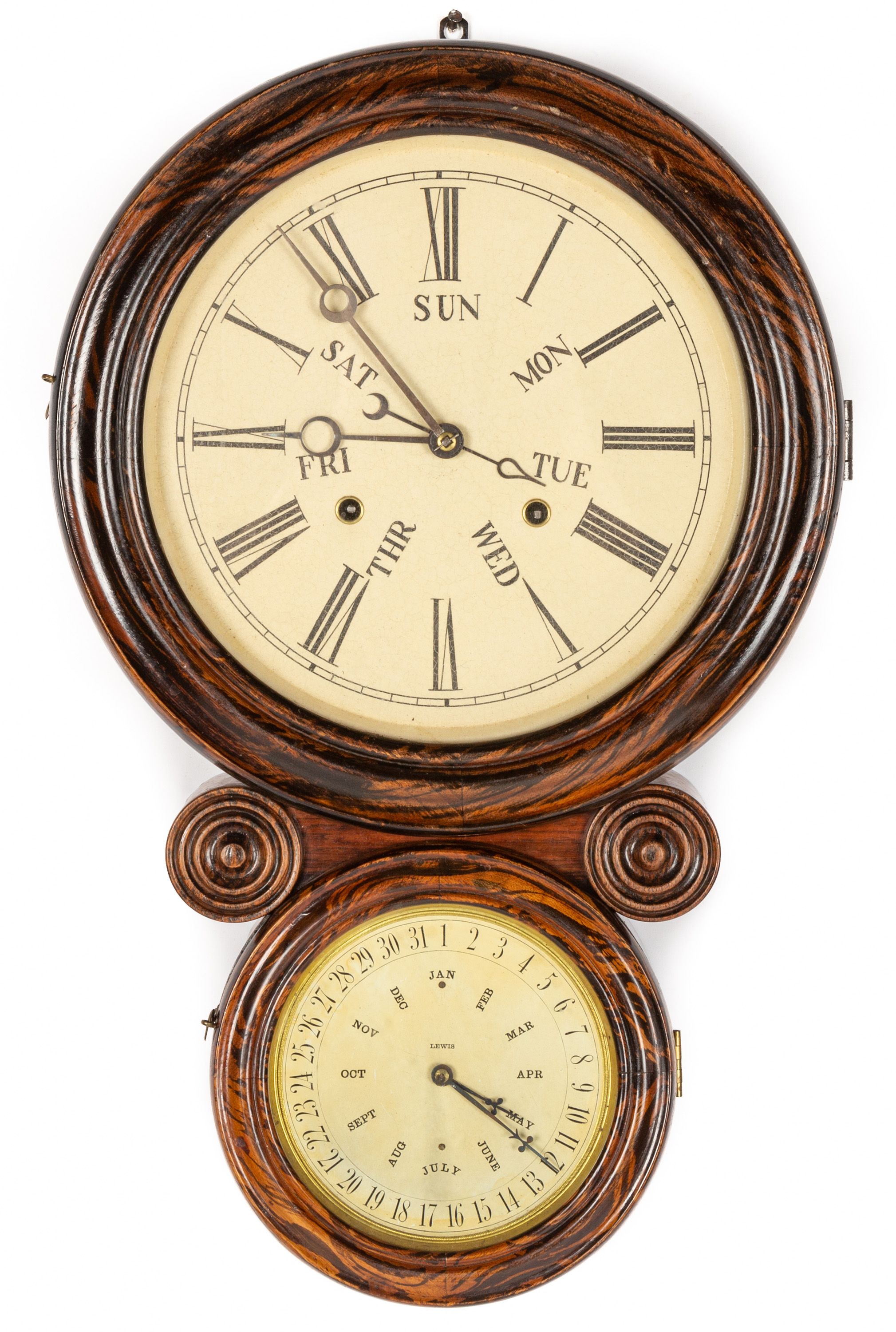B. B. Lewis Perpetual Calendar Wall Clock Cottone Auctions