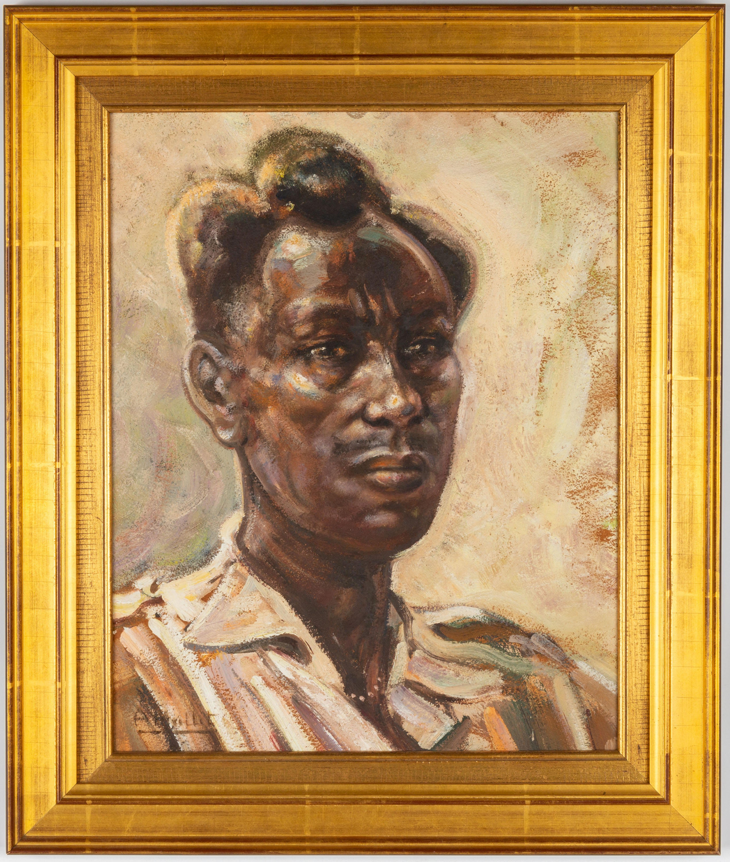 Andre Hallet (belgian, 1890-1959) Portrait Of A Congo Man 