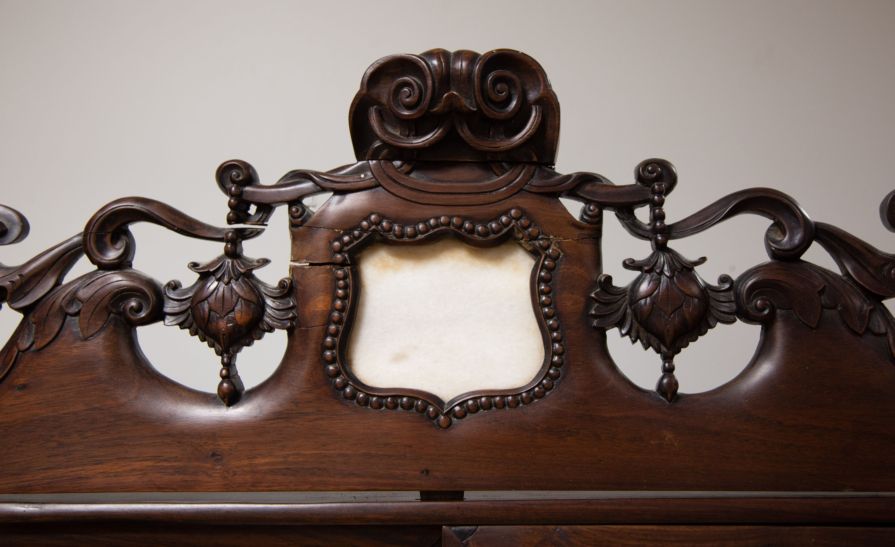 Chinese Hardwood & Marble Top Display Cabinet | Cottone Auctions