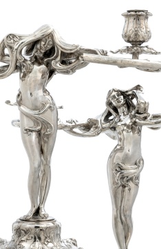 Tetard - Two Large 4-Candle Antique Louis XV French 950 Sterling Silve –  Estate-Sterling.com