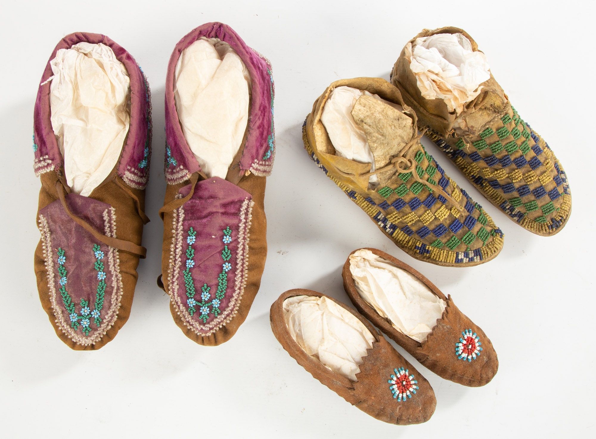 3 Pair Of Native American Moccasins Cottone Auctions 