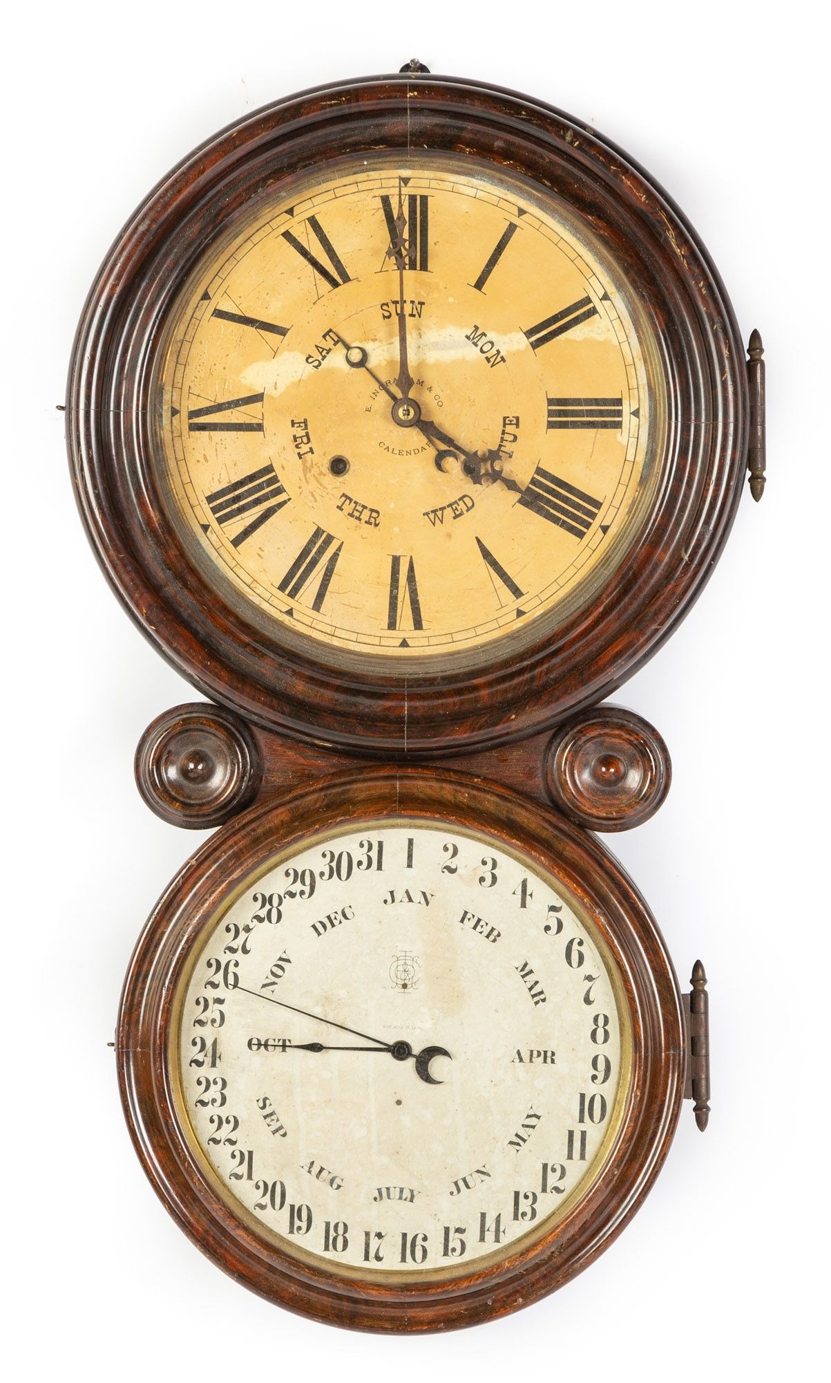 Ingraham B.B. Lewis Patent Calendar Clock | Cottone Auctions