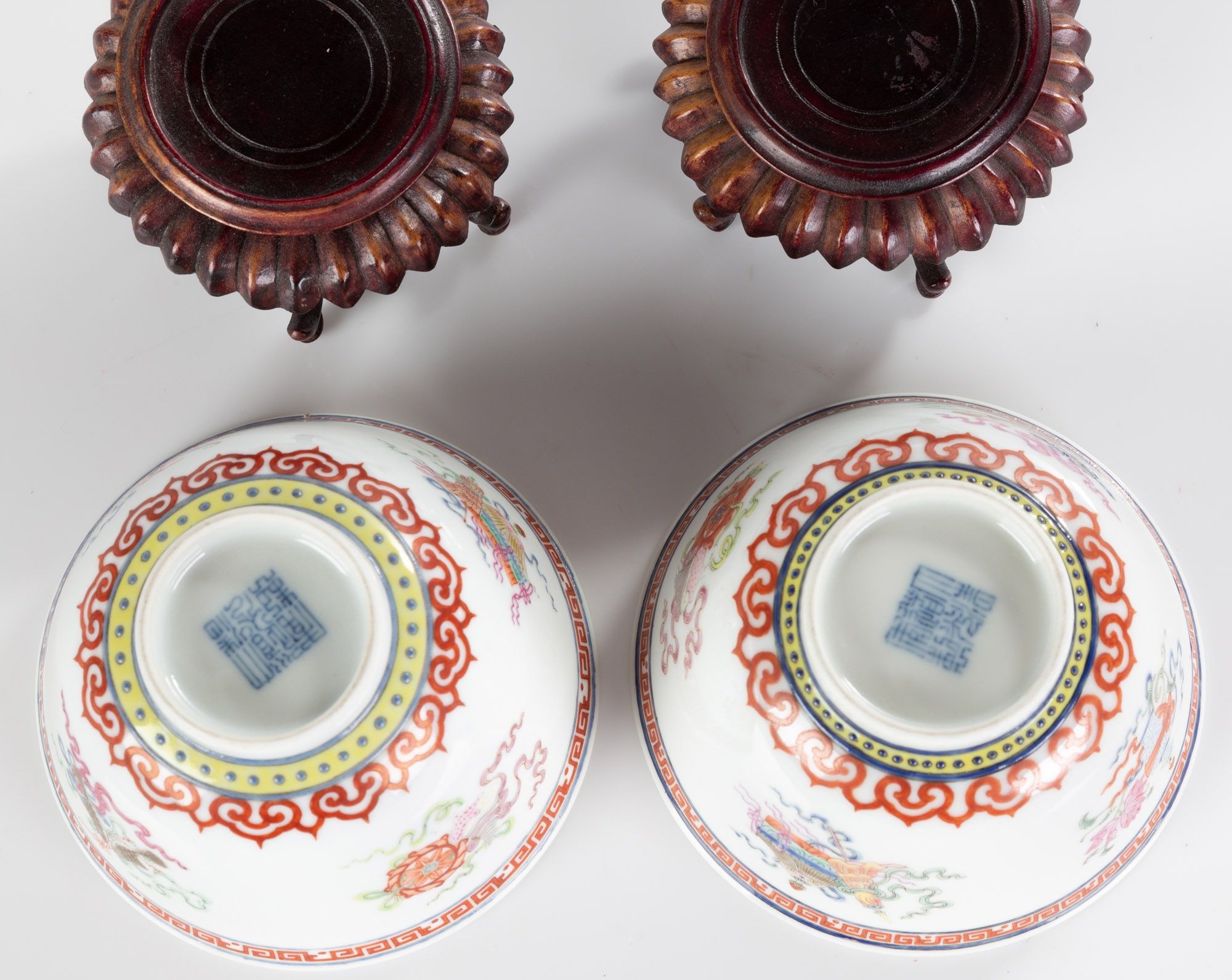 (2) Chinese Famille Rose Bajixiang Porcelain Bowls | Cottone Auctions