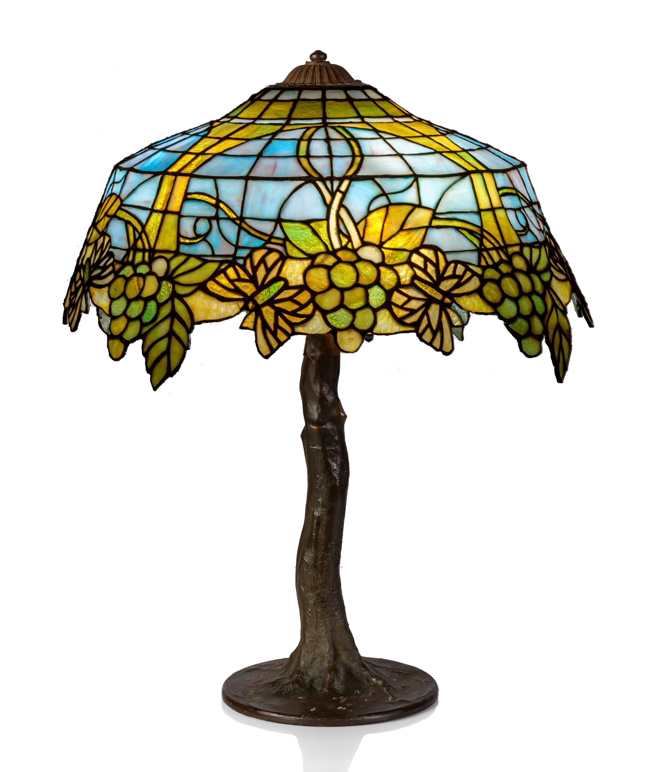 Early 20th Century Leaded Glass Lamp Cottone Auctions   68 1 