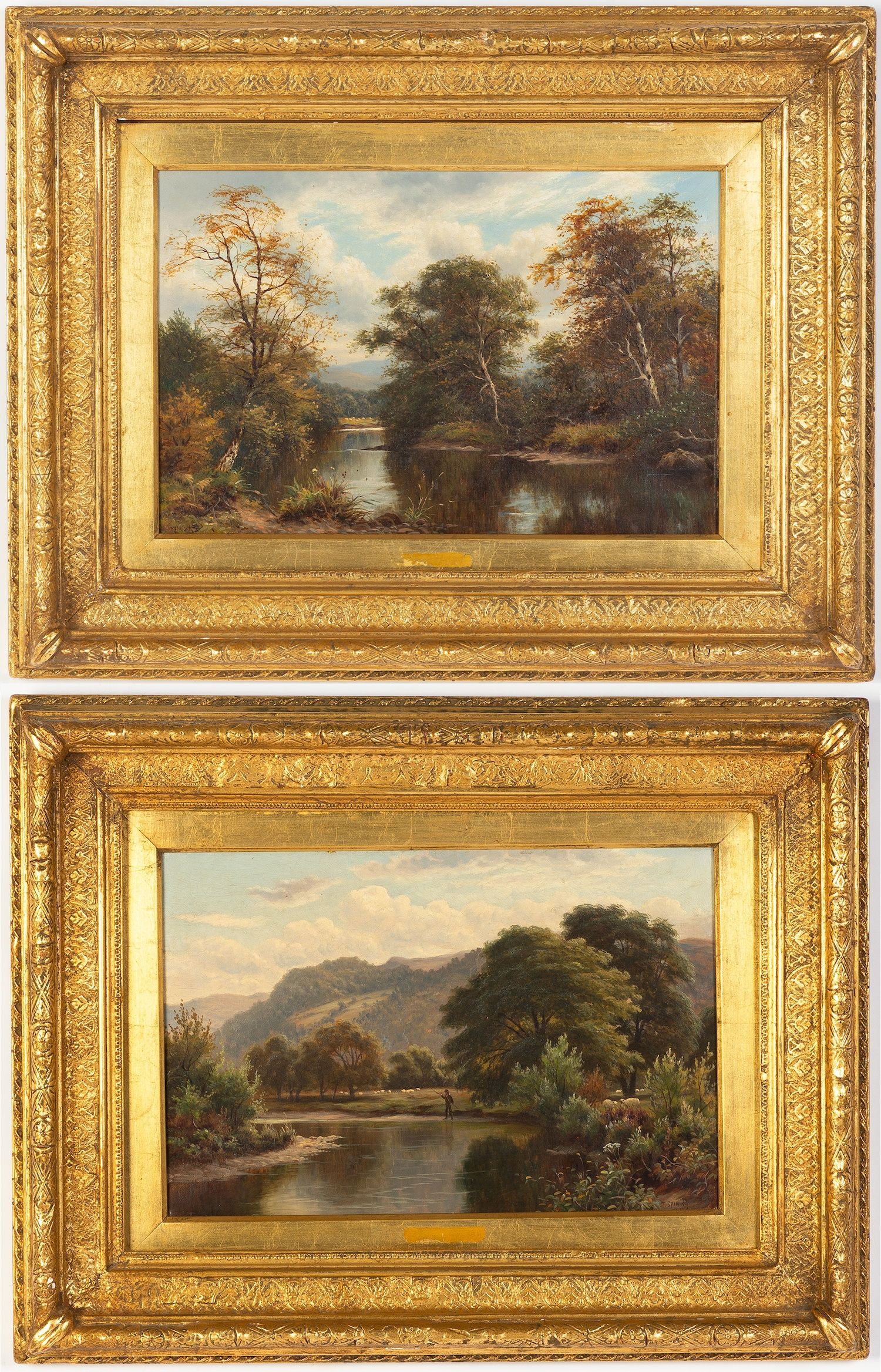 (2) Thomas Spinks (British, 1842-1937) Landscape Paintings | Cottone ...