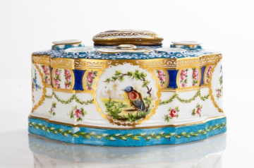 Sevres Style Porcelain Inkwell / Inkstand | Cottone Auctions