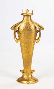 Jules Jouant (French, 1863-1921) Art Nouveau Bronze Vase