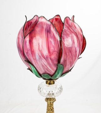 Brass Claw Foot Base with Tulip Shade