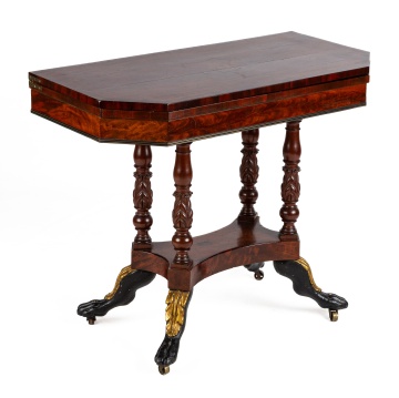Attributed to Duncan Phyfe, Mahogany Game Table