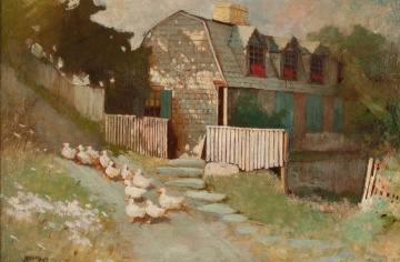 James Hogarth Dennis (American, 1839-1914) "The Return of the Flock"