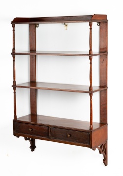 Pair of Regency Hanging Shelves with Drawers