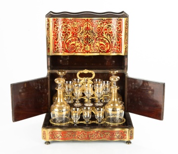 Boulle Tantalus of Complete Glassware