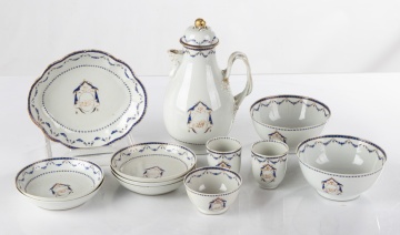 Group of Chinese Export Porcelain, for Captain Ichabod Nichols with Original Memorandum, 1809