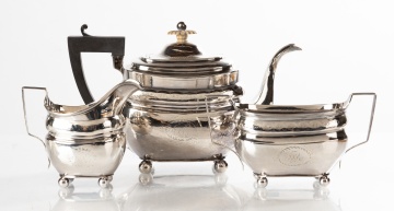 Three-Piece English Silver Tea Service