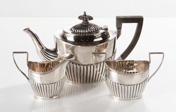 Three-Piece Diminutive English Silver Tea Set
