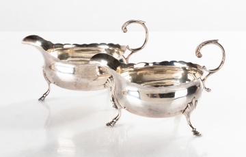Pair of 18th Century English Sterling Silver Sauce Boats