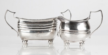 19th Century English Sterling Silver Cream and Sugar