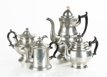 Four 19th Century Pewter Coffee & Teapots