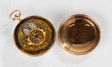 Louis Duchene 18K Rose Gold, Enamel and Pearl Pendant Watch